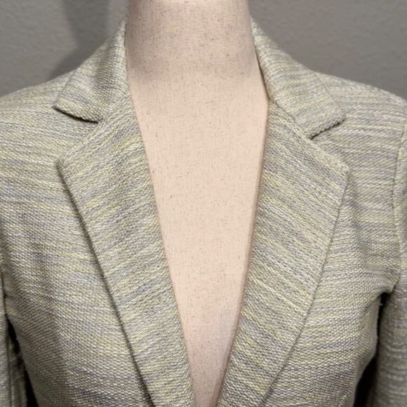 CAbi One Fine Day blazer Lemon Zest light yellow & gray tweed  Boulce  Sz 4 - Picture 3 of 11